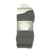 Childrens/Kids Plain School Socks with Lycra (Pack of 3)