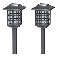 Malibu Outdoor One-Light Solar-Powered Mission Lights, Black, 2 Pack #LZ603-2