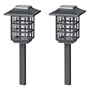 Malibu Outdoor One-Light Solar-Powered Mission Lights, Black, 2 Pack #LZ603-2