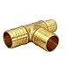 Pexflow PXRT3413-NL PEX X PEX Barb Reducing Tee Pipe Fittings 3/4" X 1/2" X 3/4" Brass