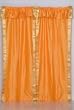 Pair Pumpkin sari curtains with attached valance