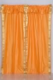 Pair Pumpkin sari curtains with attached valance