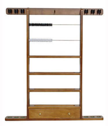Sterling Economy Wall Rack, Maple, 6 Cue w/Ball Rack, Drawer & Beads