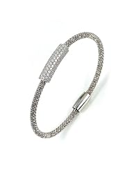 Sterling Silver - Silver Cubic Zirconium Bangle