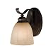 Gloucester - 1 Light Bathroom Vanity Wall Sconce Lighting Fixture - Deep Oil Rubbed Bronze with Copper Accents - Eggshell Carved Glass - B4708