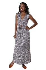 V-neck Short Sleeves Sleeveless Wrap Elasticized   Waistline Paisley Maxi Dress 