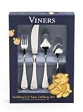 Kitchen & Housewares : Viners 4 Piece Stainless Steel Childrens Cutlery Set - Teddy Bears