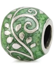 Genuine Ohm Beads (TM) Product. 925 Sterling Silver Fiddle Head Fern Bead Charm. 100% Satisfaction Guaranteed.