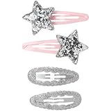 GYMBOREE(ジンボリー) スタークリップ4パック シルバーグリッター 小物ジュエリー・ヘアーアクセサリー One Size【並行輸入】