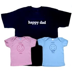 HAPPY DAD and HAPPY BABY Father & Baby/Father&Son-Daughter Shirts - GREAT GIFT for a NEW FATHER!