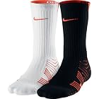 Nike Elite Performance Football Socks - 2 Pack (Large, WHITE/(TEAM ORANGE)/BLACK/(TEAM ORANGE))