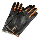 Forzieri Black & Cognac Cashmere Lined Leather Ladies' Gloves