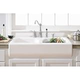 DELUXE 34″ X 23″ FARMHOUSE KITCHEN SINK COLOR: WHITE