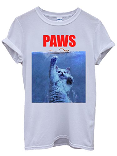 Paws Cat Kitten Meow Parody Men Women Unisex Top T Shirt
