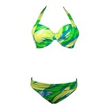 Bikini Set Turquoise Silver Flower Top  Scoop Bottom