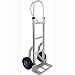 RWM Casters Aluminum Fixed Hand Truck with Vertical Loop Handle, 8" Nylon Core/Rubber Wheels, Extruded Aluminum Nose Plate, 500 lbs Load Capacity, 53" Height, 18" Width x 9" Depth