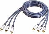 All4u BBV 12 Cinch-Kabel (3x Cinchstecker - 3x Cinchstecker, verchromter Vollmetallstecker) 5 m für RGB-Anwendung blau