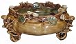 Floral vine design ceramic bowl / planter / tray - hand glazed ceramic