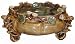 Floral vine design ceramic bowl / planter / tray - hand glazed ceramic