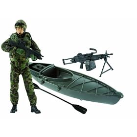 HM Armed Forces Royal Marines Commando with Stealth Canoe