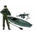 HM Armed Forces Royal Marines Commando with Stealth Canoe