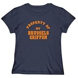 T-Shirt Woman Navy Blue  Property Of My Brussels Griffon  Dog