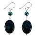 Handmade Green Pearl & African Turquoise Dangle Earrings With Sterling Silver