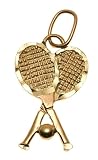 14k Yellow Gold Double Tennis Racquet Charm