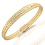Yellow Gold Diamond Handwoven Bangle Bracelet
