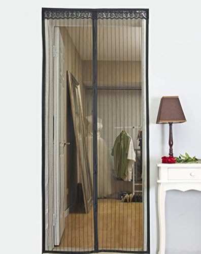 ESOW Premium Magnetic Screen Door Tough and Compact Mesh with Sewn In FULL LENGTH Velcro &amp; Hidden Magnets Open and Close Instantly and Quietly No gap No Falling,Screen Size 34x 94 Inches