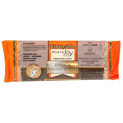 Tinkyada Brown Rice Spaghetti with Spinach, 12-Ounce Packages (Pack of 12)