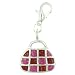 Pink Checked Purse Charm