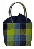 Colorful Straw / Beach / Shopper / Tote Bag Blue Small