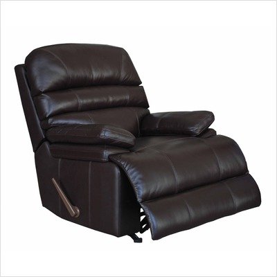 Austin Leather Rocker Recliner Leather: Reddish Brown