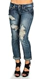 Machine Jeans Vintage Destroyed Capri Jeans - Medium Wash
