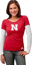 Nebraska Cornhuskers Women's adidas 'Loud & Proud' Long Sleeve Layered Tissue Tee