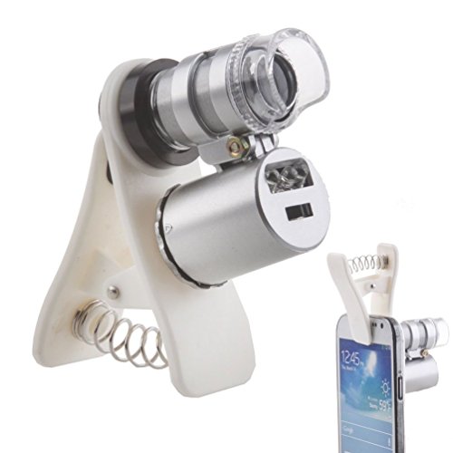 EfanrÂ® Universal Mini 60X Zoom Clip On Microscope Magnifier Micro Lens Adjustable Loupe with LED/UV Light for Mobile Phones Cellphone iPhone 6 Plus 6 5 5S 5C 4 4S / Samsung Galaxy S6 S6 Edge S5 S4 S3 Note 4 Note 3 Note2 / LG / Nokia / Lenovo / Sony