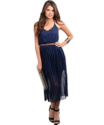 Belted Halter Chiffon/Polyester Cocktail Mini Dress 