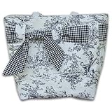  : Hottie Tottie Black Toile Canvas Diaper Tote
