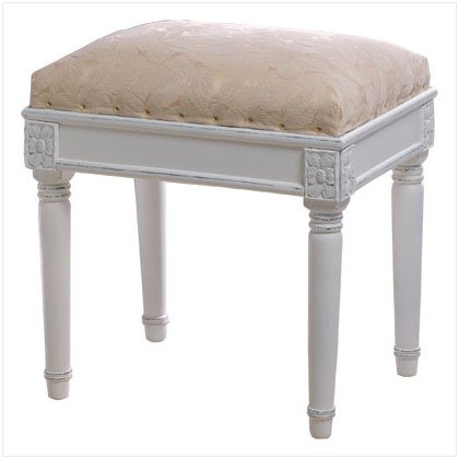FLORAL FABRIC VANITY STOOL