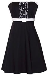 50's Rockabilly Tux Ruffle Sundress Holiday Dress JR Plus Size