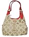 Coach Madison Op Art Maggie Hobo Handbag 21125 Light Khaki Papaya Orange 