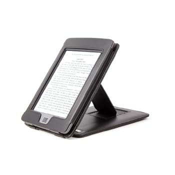 DURAGADGET Housse Etui Noir en Cuir Véritable avec Support Intégré pour le Nouveau Lecteur de Livre Electronique Amazon Kindle TOUCH, WIFI & 3G, écran tactile 6