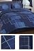 Ashton Blue Double Duvet Cover Set