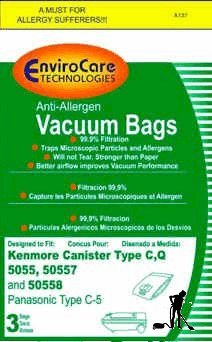 Panasonic Type U 2 / Miele Type Z Vacuum Bags Anti Allergen 3PK 41GHKvh3B2L Panasonic Type U 2 / Miele Type Z Vacuum Bags Anti Allergen 3PK