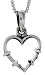 Sterling Silver Cut-out Heart Charm, 5/8 (16mm) Tall.
