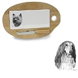 Wooden Cheese Board with Tile Insert featuring the Afghan Hound (12.75 inches)
