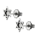 Sterling Silver Star of David Stud Earrings