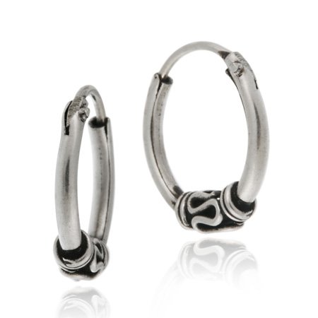 Sterling Silver Small Bali Hoop Earrings