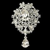 Crystals Dangle Bridal Brooch Pin Hair Clip